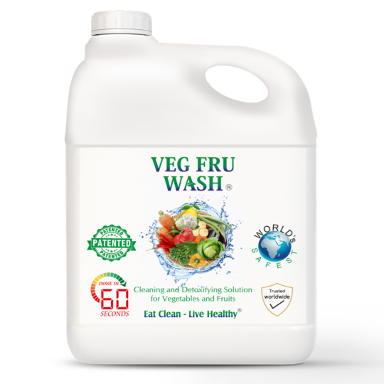 VEG FRU WASH – Scientifically Proven, Vegetable & Fruit Washing Liquid | FSSAI Licensed | Removes germs, pesticides | 100% food grade material (5000 ml) Economy Pack<br>Eat Clean – Live Healthy ®