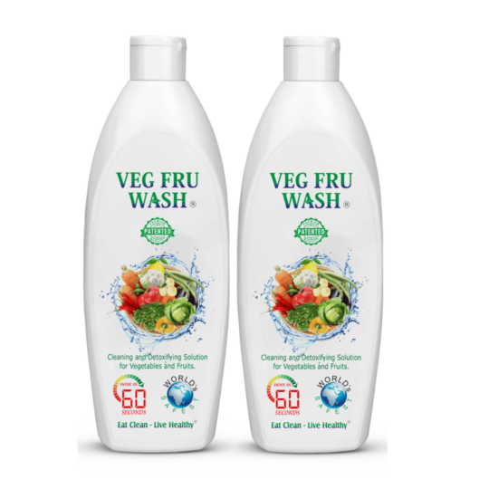 VEG FRU WASH - Vegetable and Fruit Cleaner, Removes germs, pesticides | 100% food grade material 400 ml x 2 pc